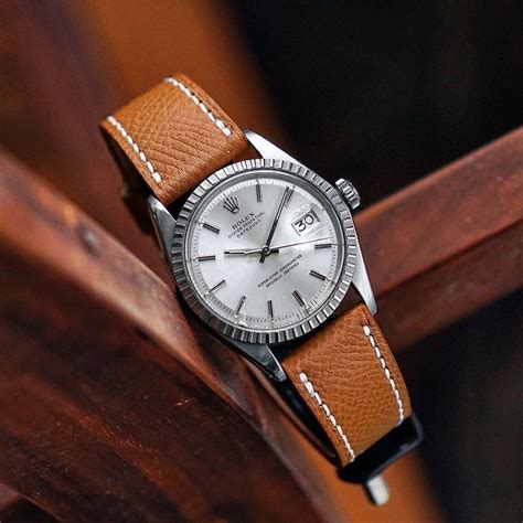 rolex gray leather strap|vintage leather strap rolex watches.